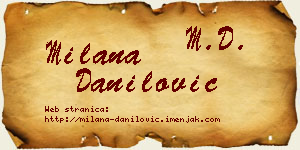 Milana Danilović vizit kartica